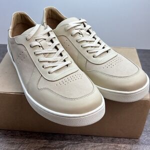 Nisolo Women's 9.5 Bria Go To Court Sneakers Bone Leather Lace Up‎ Low Top $160